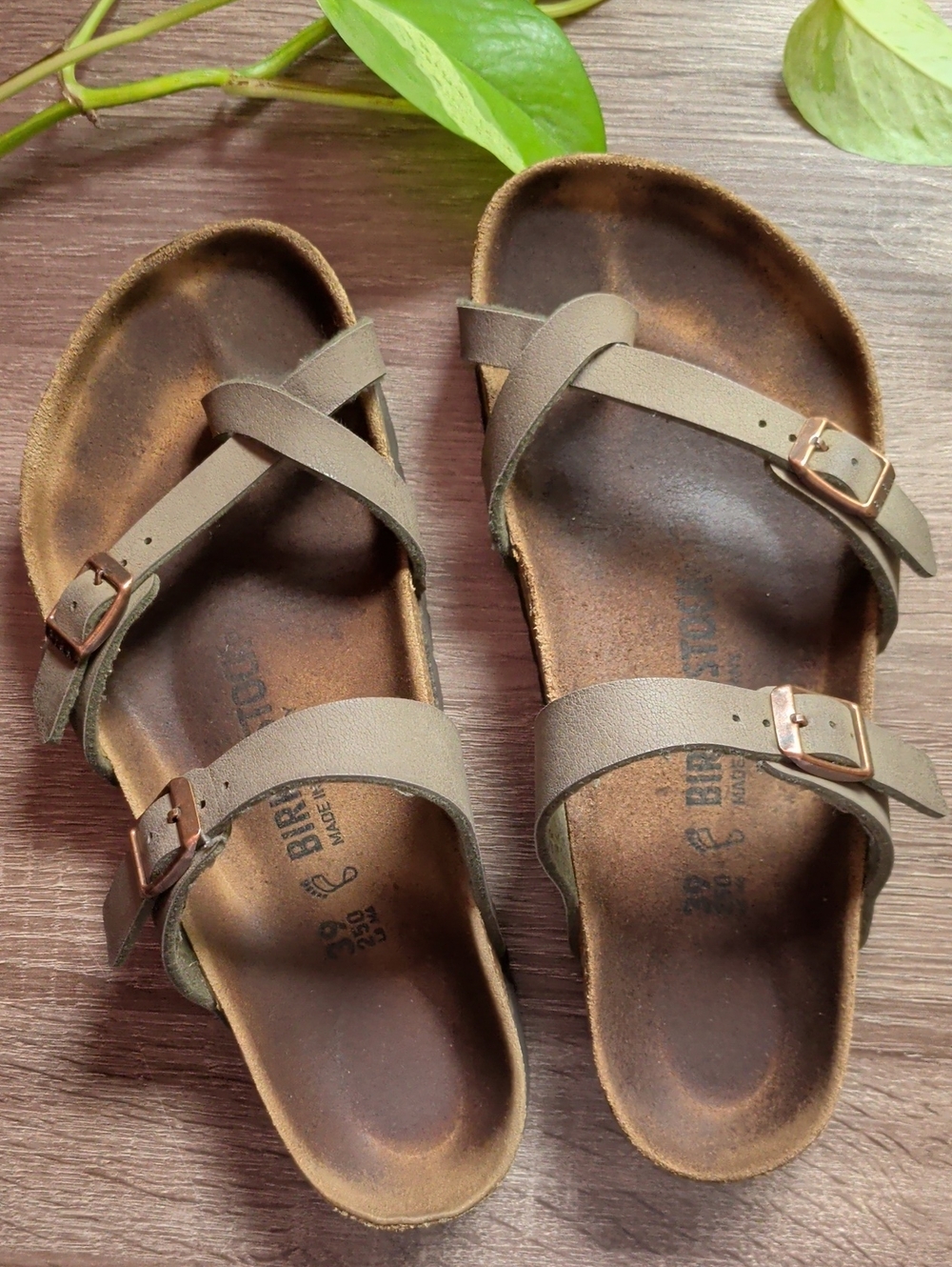 Birkenstock Women's Taupe Crisscross Strap Sandals